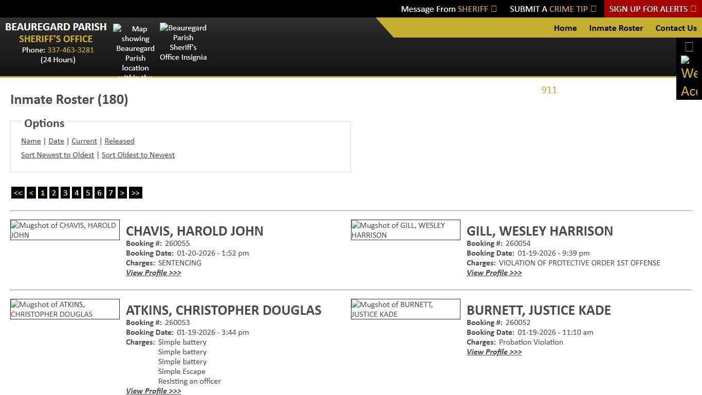 Inmate Roster - Current Inmates Booking Date Descending - Beauregard Parish Sheriff's Office
